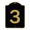 Signmission Designer Series Sign-Sign W/ Number 3, Black & Gold Aluminum Sign, 18" x 24", BG-1824-22896 A-DES-BG-1824-22896 - alternate 1